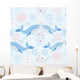 Lovely Blue Whale Wall Mural