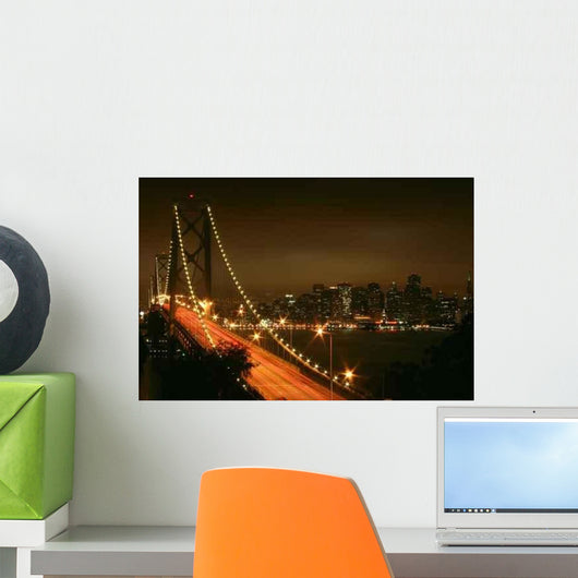 Bay Bridge Night Wall Decal