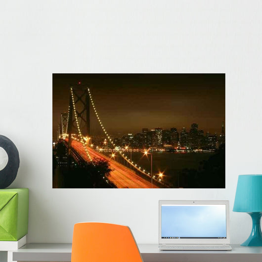 Bay Bridge Night Wall Decal