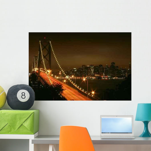 Bay Bridge Night Wall Decal