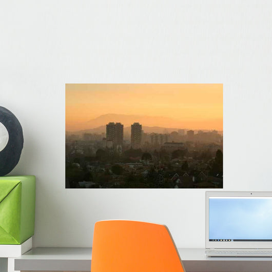 Smoggy Sunset Santiago Wall Decal