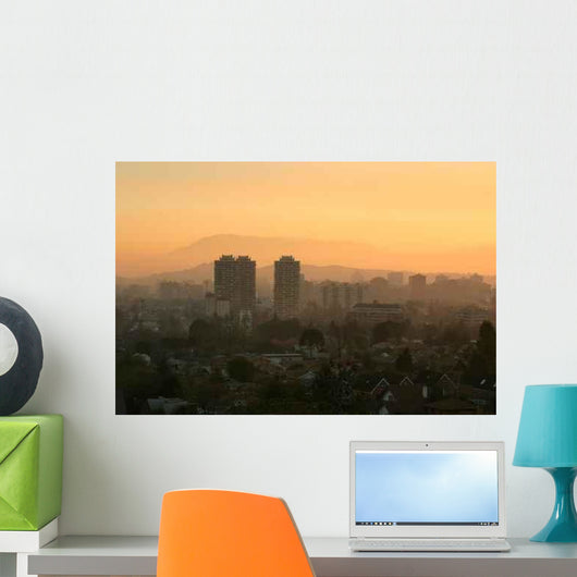 Smoggy Sunset Santiago Wall Decal