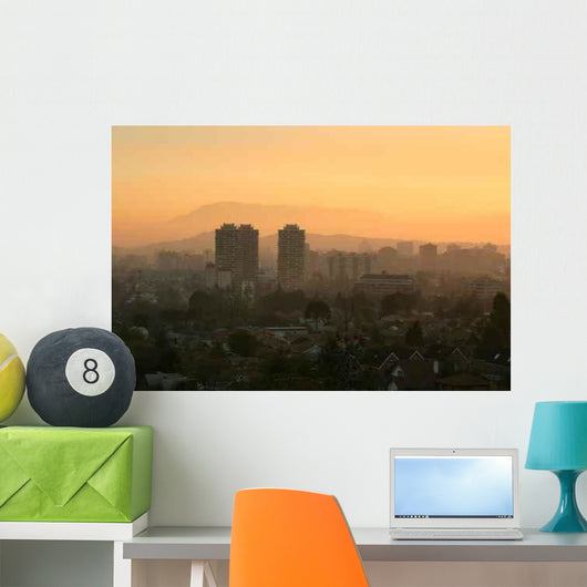 Smoggy Sunset Santiago Wall Decal