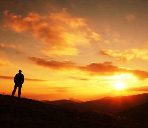 Man Silhouette Sunset Wall Decal Design 1