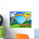 Landscape With Rainbow and Sun Wall Mural