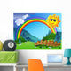 Landscape With Rainbow and Sun Wall Mural