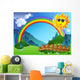 Landscape With Rainbow and Sun Wall Mural
