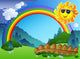 Landscape With Rainbow and Sun Wall Mural