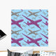 Seamless Pattern Colored Airliners