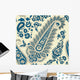 Blue Floral Paisley Wall Mural