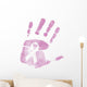 Breast Cancer Awareness handprint ribbon Wall Decal