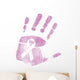 Breast Cancer Awareness handprint ribbon Wall Decal