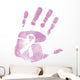 Breast Cancer Awareness handprint ribbon Wall Decal