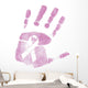 Breast Cancer Awareness handprint ribbon Wall Decal