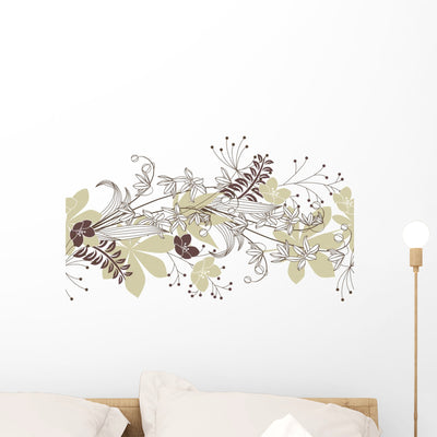 Seamless Patten with Forest Wall Decal shown on a wall
