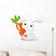 Rabbit holds giant carrot Wall Mural