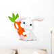 Rabbit holds giant carrot Wall Mural