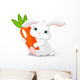 Rabbit holds giant carrot Wall Mural