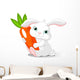 Rabbit holds giant carrot Wall Mural