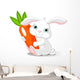 Rabbit holds giant carrot Wall Mural