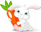 Rabbit holds giant carrot Wall Mural
