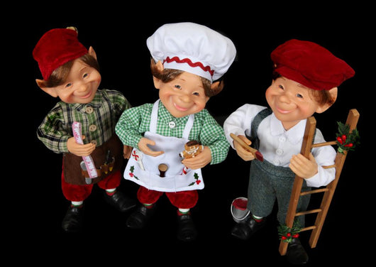 Three Elves Chritsmas Smiling Wall Mural
