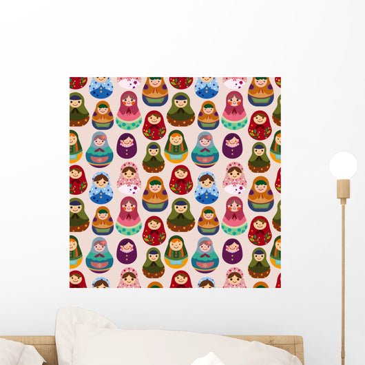 Russian babushka dolls Wall Mural