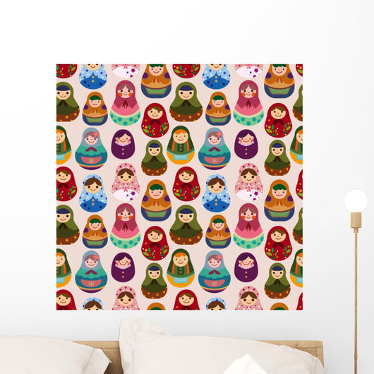 Russian babushka dolls Wall Mural