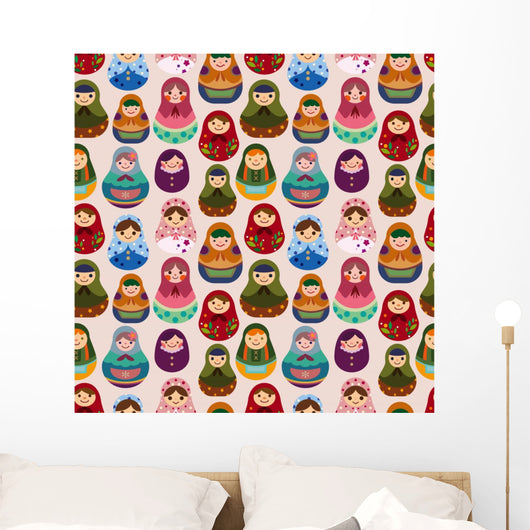 Russian babushka dolls Wall Mural