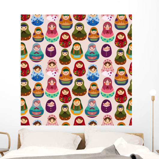 Russian babushka dolls Wall Mural