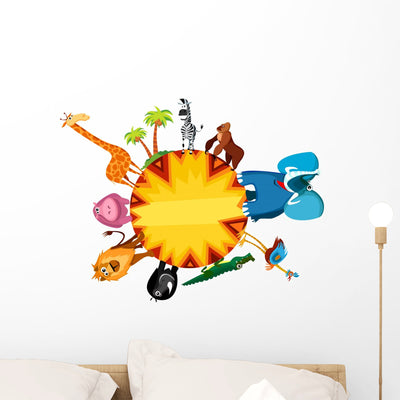 Africa Card Wall Decal shown on a wall