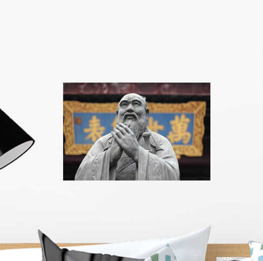 Statue of Confucius at Temple in Shanghai, China Wall Mural