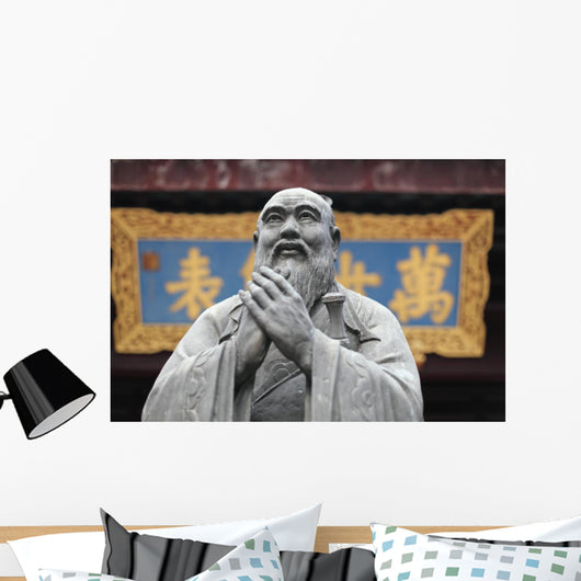 Statue of Confucius at Temple in Shanghai, China Wall Mural