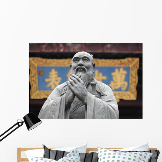 Statue of Confucius at Temple in Shanghai, China Wall Mural