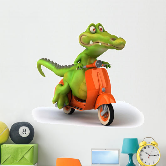 Crocodile and Scooter Wall Decal