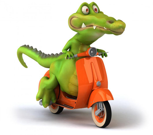 Crocodile and Scooter Wall Decal