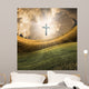 Cross Radiates Light in Sky Wall Mural