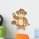 Waving Monkey With Banana Wall Decal