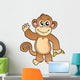 Waving Monkey With Banana Wall Decal