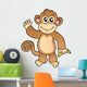 Waving Monkey With Banana Wall Decal