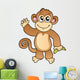 Waving Monkey With Banana Wall Decal