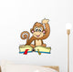 Cute Monkey Reading Book Wall Decal