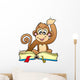 Cute Monkey Reading Book Wall Decal