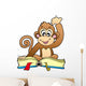 Cute Monkey Reading Book Wall Decal