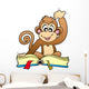Cute Monkey Reading Book Wall Decal