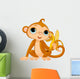Funny Monkey with banana Wall Decal