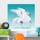 Pegasus. Funny cartoon and vector isolated character Wall Mural
