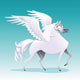 Pegasus. Funny cartoon and vector isolated character Wall Mural