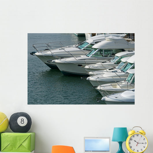 power boat lineup Wall Mural
