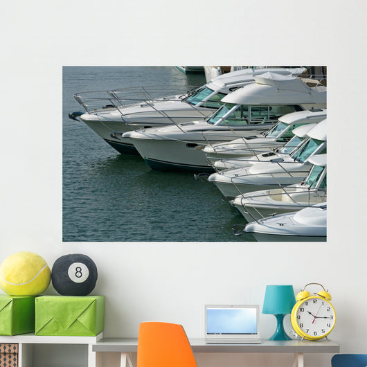 power boat lineup Wall Mural